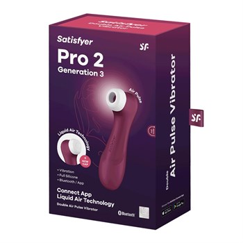 Bluetooth/App клиторальный вибростимулятор Pro 2 Generation 3 with Liquid Air (wine red) 4051840