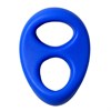 Синее двойное эрекционное кольцо на пенис RINGS LIQUID SILICONE - фото 142243