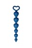 Синяя анальная цепочка Heart Ray, 17,5 см - фото 143550