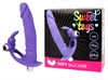 Фиолетовое виброкольцо с отростком Sweet Toys - фото 147780