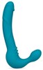 Бирюзовый безремневой страпон с вибропулей Luna Strapless Silicone Dildo - 22,86 см - фото 149345