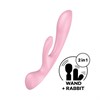 Гибкий вибратор-кролик 2 в 1 Triple Oh (pink) - фото 164004