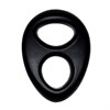 Черное двойное эрекционное кольцо на пенис RINGS LIQUID SILICONE 21524 - фото 170091