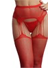Красные чулки со стразами Suspender Rhinestone Pantyhose DES040REDOS - фото 172036