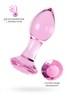 Анальная втулка Sexus Glass, стекло, розовая, 8,5 см 912312 - фото 176917
