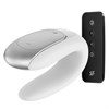 Белый вибратор для пар Satisfyer Double Fun с управлением через пульт и приложение 4002453WHT - фото 178114