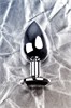 Утяжеленная анальная пробка с черным кристаллом Metal by TOYFA, 9,2х4 см 10T-00009554