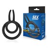 Черное двойное эрекционное кольцо с усиками SEM55205