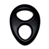 Черное двойное эрекционное кольцо на пенис RINGS LIQUID SILICONE 21524 - фото 181009