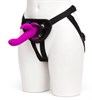 Лиловый страпон Rechargeable Vibrating Strap-On Harness Set, 17,6 см 74312 - фото 181224