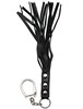 Кожаный брелок ручной работы "Плеть" с крючком (черный) Р96