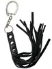 Кожаный брелок ручной работы "Плеть" с крючком (черный) Р96