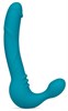 Бирюзовый безремневой страпон с вибропулей Luna Strapless Silicone Dildo - 22,86 см BL-81302 - фото 184108