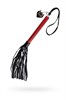 Плеть Pecado BDSM, красная рукоять, чёрные хлысты, натуральная кожа 05211