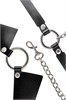 Портупея-чокер-ошейник Pecado BDSM, с поводком и карабином в виде кольца, натуральная кожа, чёрная 10714