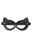 Маска Pecado BDSM, с ушками кошки открытая, натуральная кожа, чёрная 07511