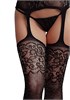 Кетсьюит со стразами Suspender Rhinestone Bodystocking DES039BLKOS