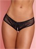 Черные трусики с доступом и стимулирующей нитью бусин AME1124-1BLK - фото 188379